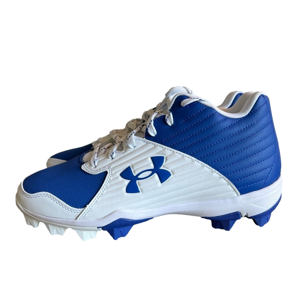 Under Armour NEW Men's Leadoff Mid RM Baseball Blue / White Cleats Size 7 #848